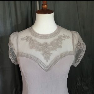 Maurice lavender short sleeve lace dress